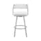 Armen Living Capri 26" Swivel White Faux Leather and Silver Metal Bar Stool LCCPBASLWH26 - alternate 7